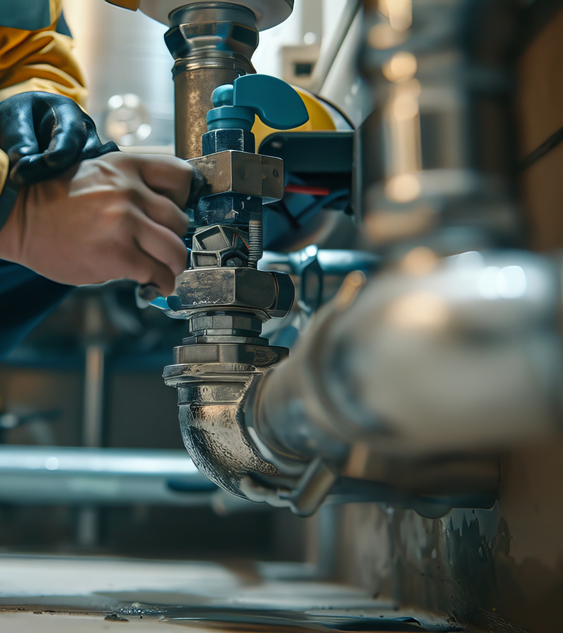 LA Plumbing technician at work